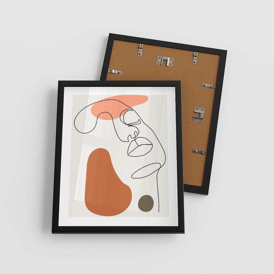 Plakat w ramie 40x50 - Twarz w Geometrycznym Stylu - nowoczesny obraz, grafika - rama czarna