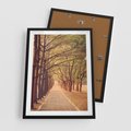 Plakat w ramie 50x70 - Wędrówka między drzewami - droga, drzewa - rama czarna