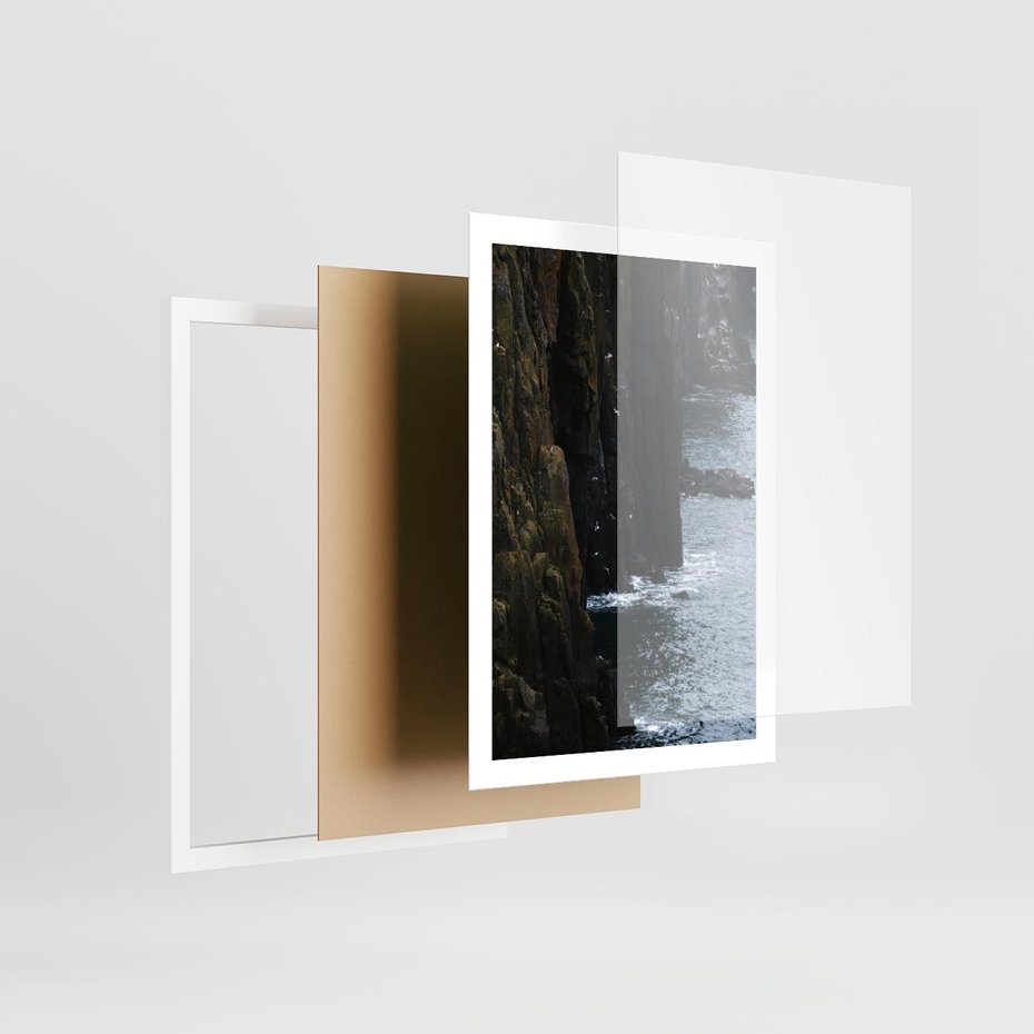 Plakat w ramie 50x70 - Piękno norweskich krajobrazów - fiordy, morze - rama biała