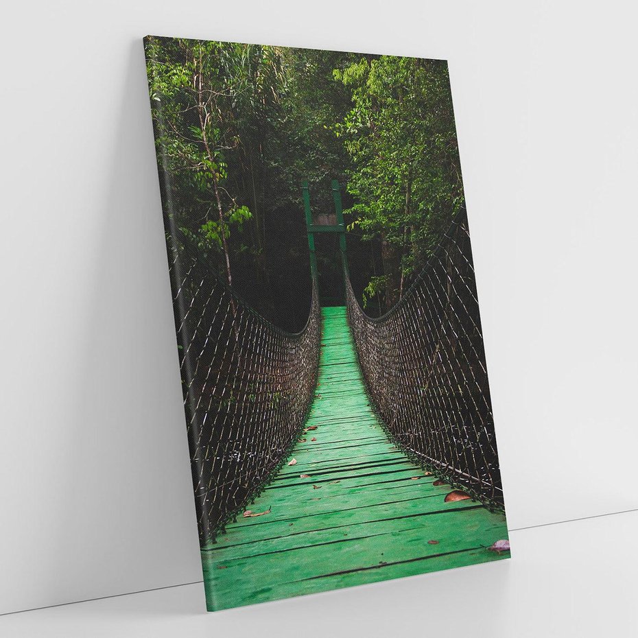 Obraz na płótnie 80x120 - Most linowy w lesie - most, linowy