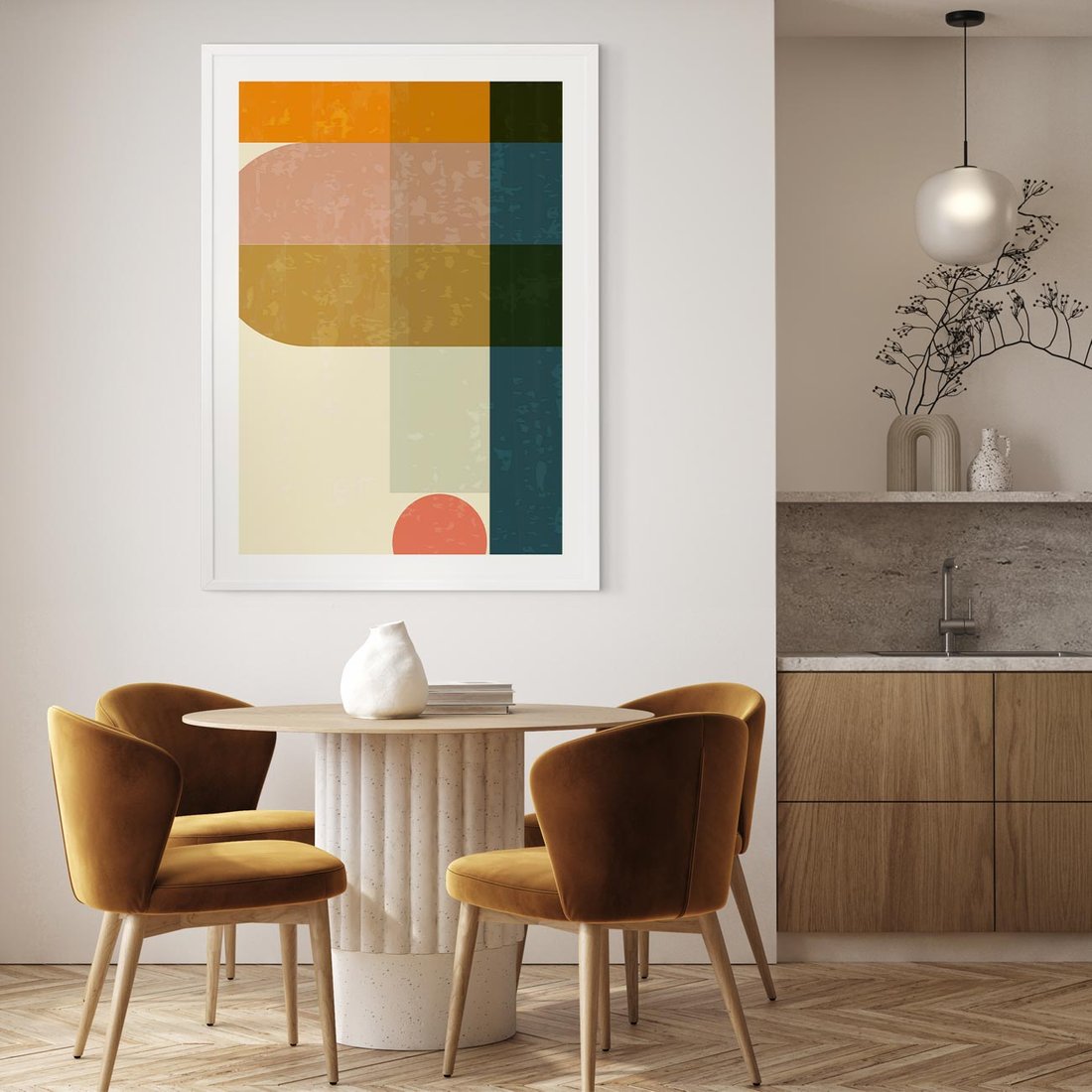 Plakat bez ramy 40x50 - Geometryczna Grafika na Plakacie - geometryczna nowoczesna grafika, minimalizm