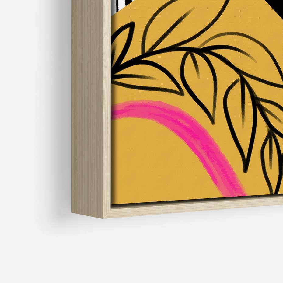 Obraz w ramie 80x80 - Wnętrza Form - abstrakcyjna kompozycja, różne tekstury - rama drewno