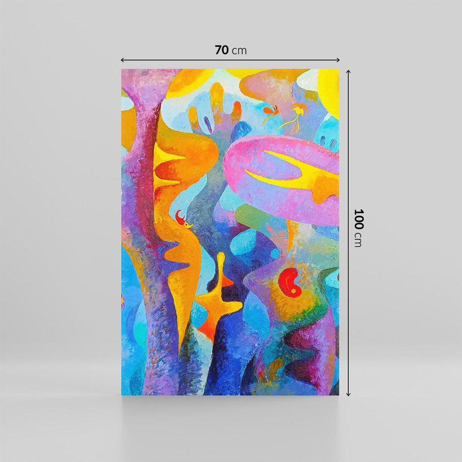 Obraz na płótnie 70x100 - Płomienne Tańce Abstrakcji - energetyczna abstrakcja, dziwne formy