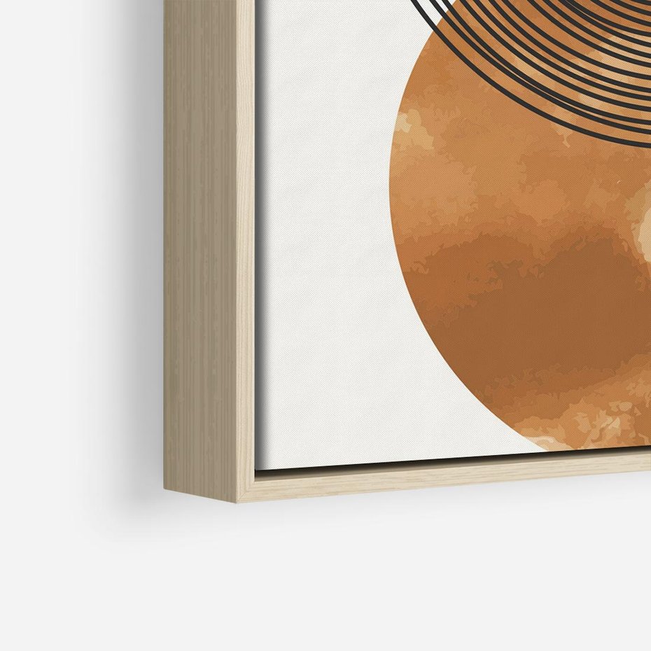 Obraz w ramie 80x80 - Taniec Okręgów - boho obraz, geometria - rama drewno