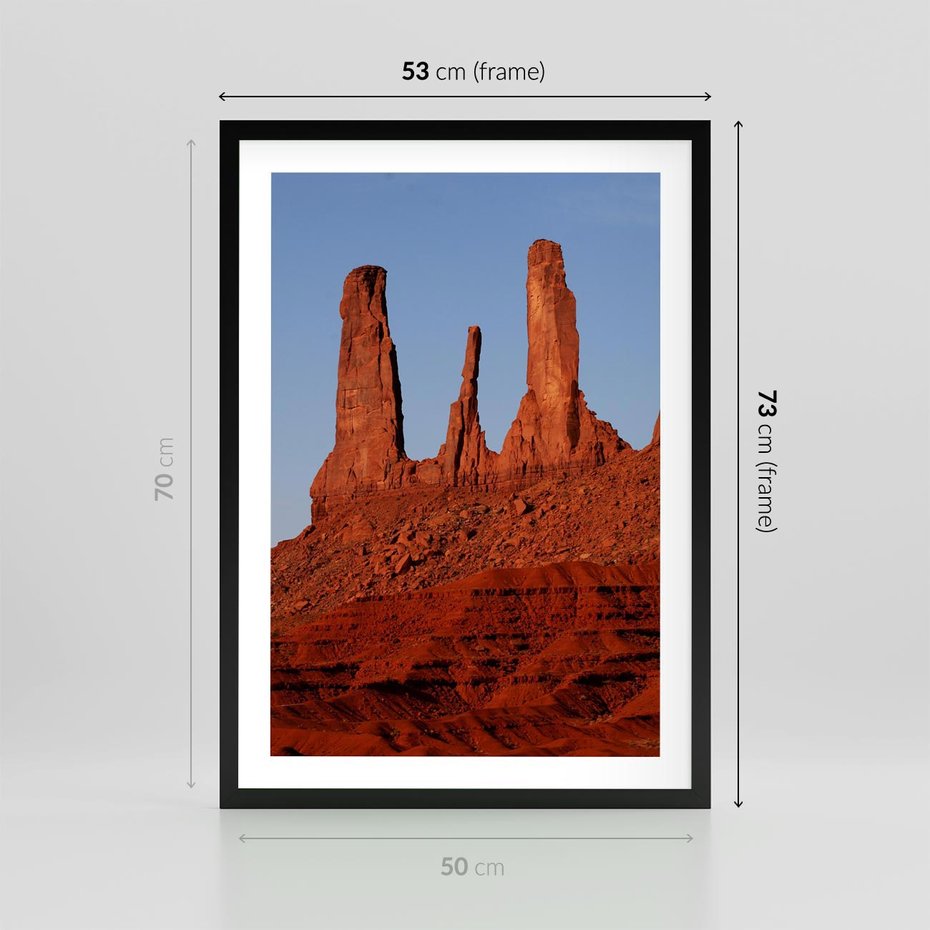 Plakat w ramie 50x70 - Wielki Kanion - majestat pustyni - Wielki Kanion, pustynia - rama czarna