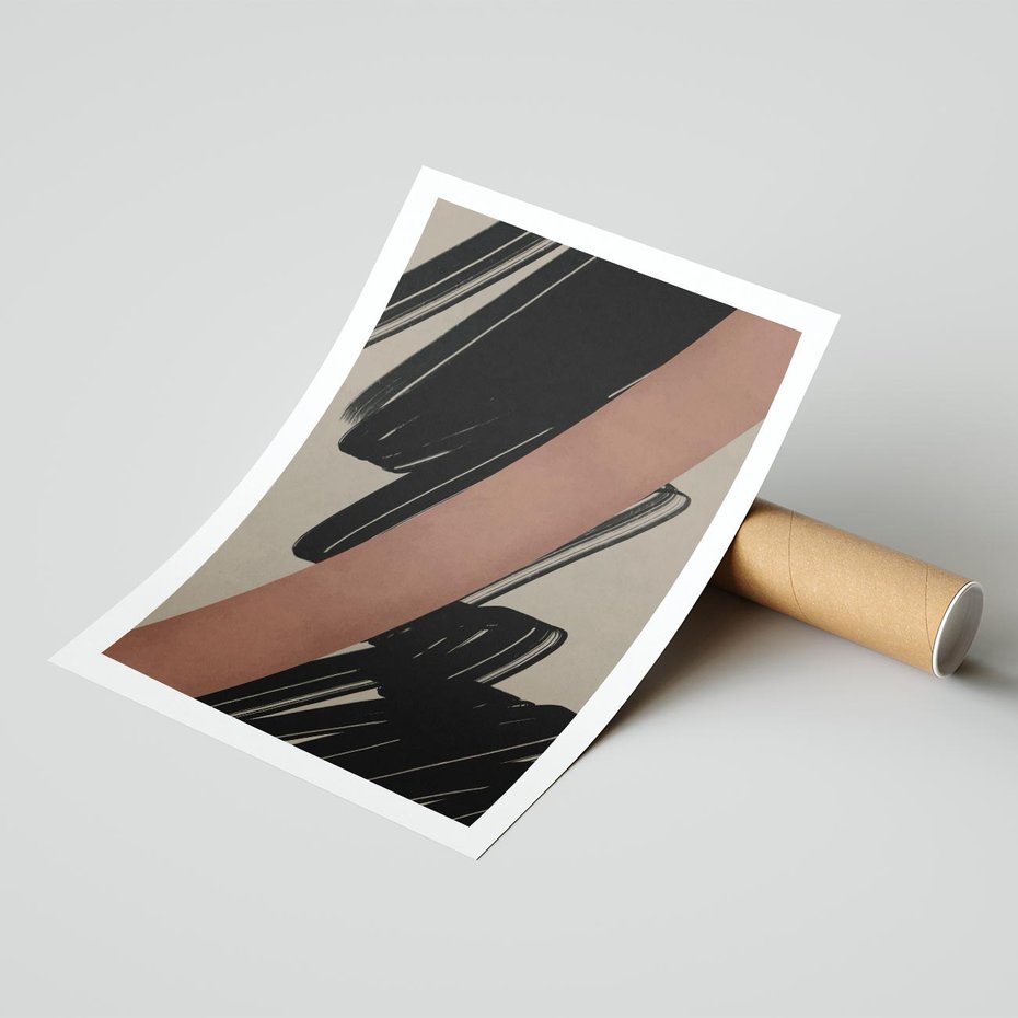 Plakat bez ramy 21x30 - Mroczne Refrakcje - abstrakcja, czarne splatane linie