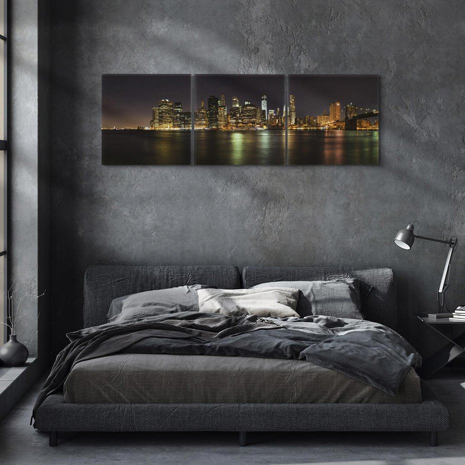 Obraz na płótnie 90x30 - Nowy Jork nocą - New York, Nowy