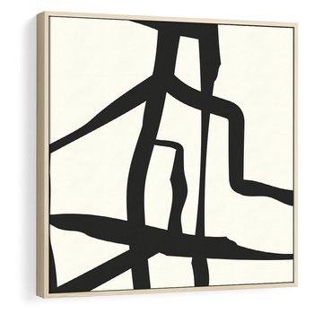 Obraz w ramie 80x80 - Impresje Wymiaru - linie, abstrakcja - rama drewno