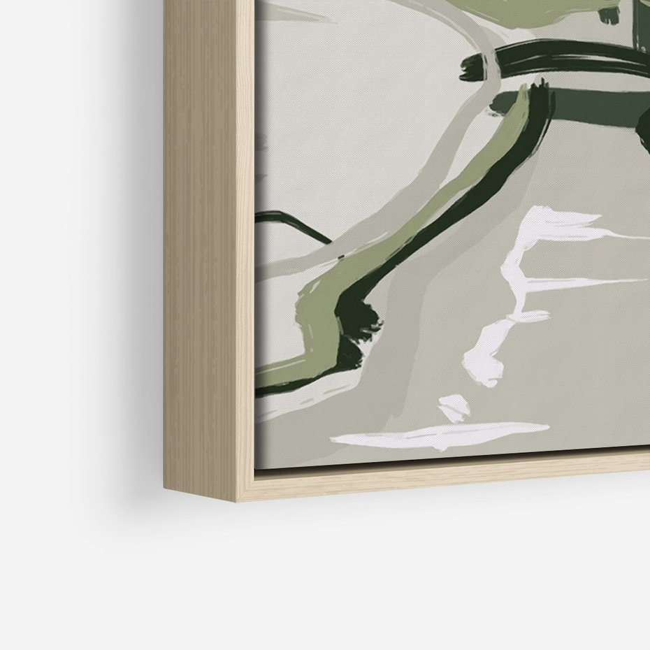 Obraz w ramie 80x120 - Leśny Zakątek - pastelowy krajobraz, nowoczesny plakat - rama drewno