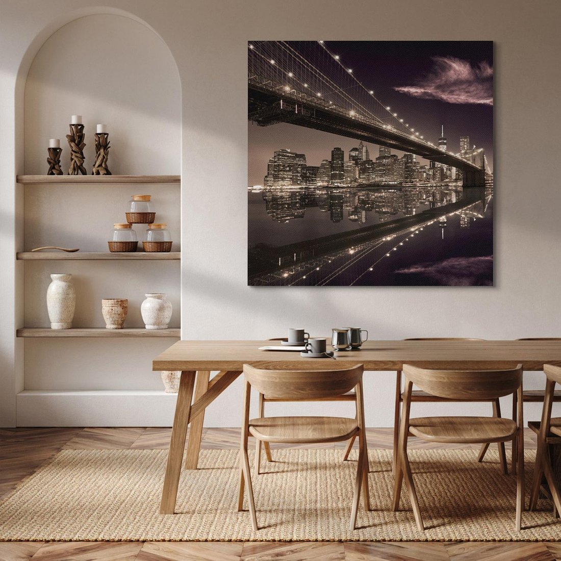 Obraz na płótnie 70x70 - ikona Nowego Jorku - most, Nowy Jork