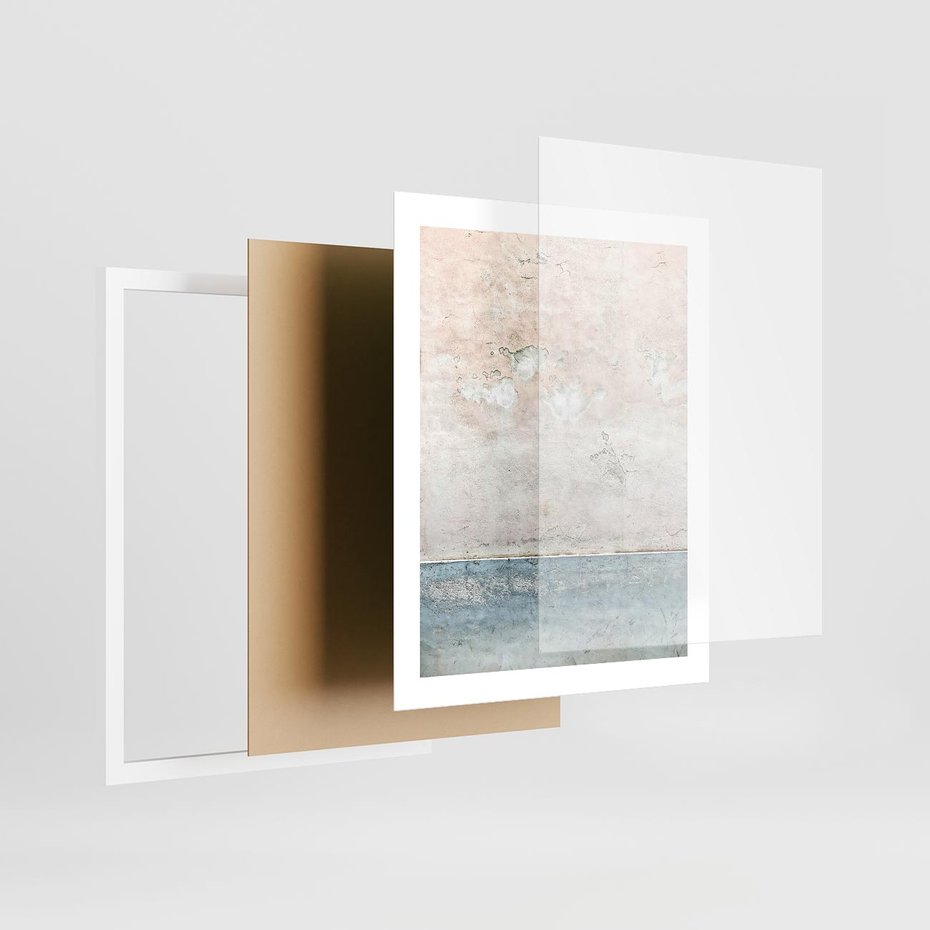 Plakat w ramie 40x50 - Obraz Starej Ściany z Delikatnymi Odcieniami - ściana, stara ściana - rama biała
