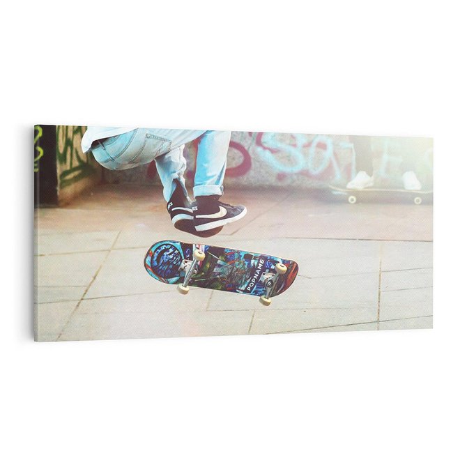 Obraz na płótnie 100x50 - Skateboardowe Rytmy na Desce - deskorolka, skateboard