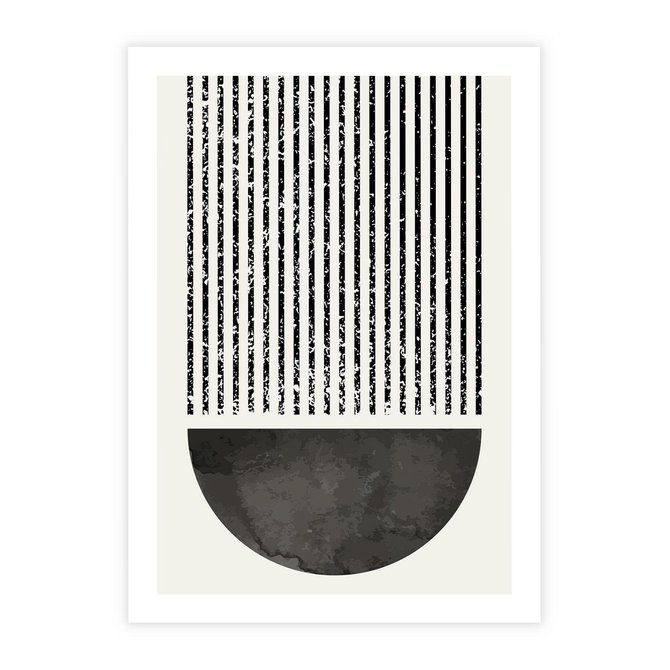 Plakat bez ramy 21x30 - Taniec Impulsów - abstrakcyjne czarno białe formy, minimalizm