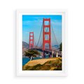 Plakat w ramie 50x70 - W krainie amerykańskich mostów - most, USA - rama biała