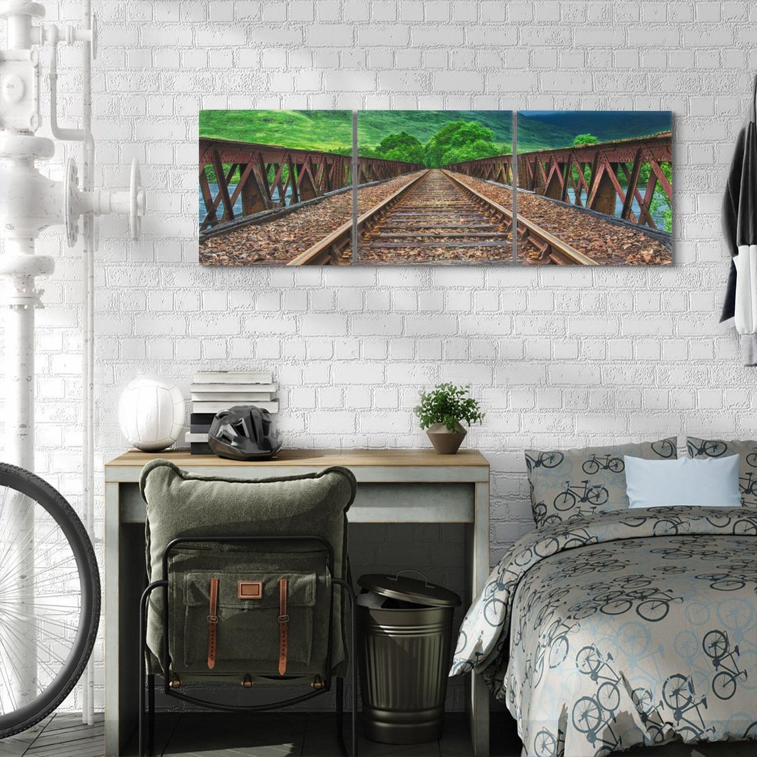 Obraz na płótnie 120x40 - Most Kolejowy - Tropy Podróży w Nocnej Ciszy - most, kolej