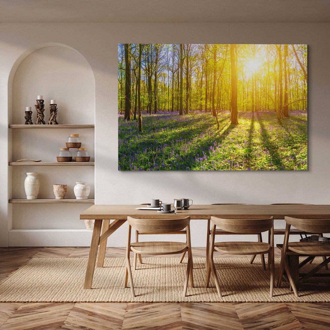 Obraz na płótnie 100x70 - Uroda lasu: harmonia drzew - las, drzewa