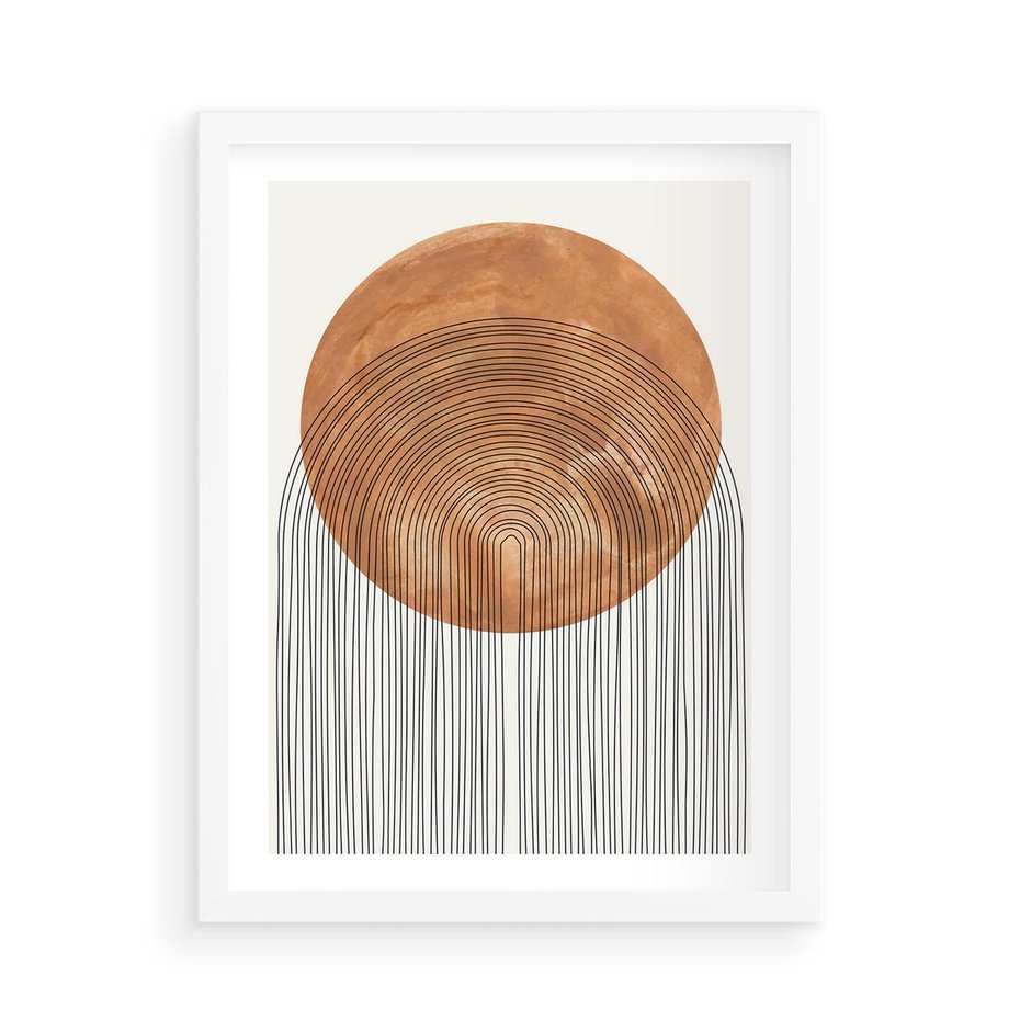 Plakat w ramie 50x70 - Złote Akcenty - nowoczesna sztuka, modern - rama biała