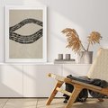 Plakat bez ramy 21x30 - Kontury Ewolucji Materii - boho plakat, czarne kropki kreski