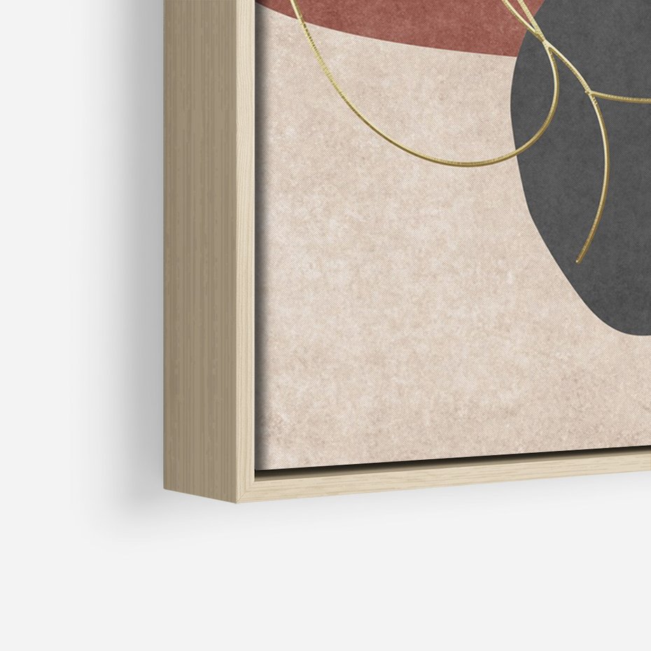 Obraz w ramie 80x120 - Akwarelowa Magia Liści - grafika, styl mid century - rama drewno