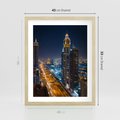 Plakat w ramie 40x50 - Nocna magia - miasto, noc - rama drewno