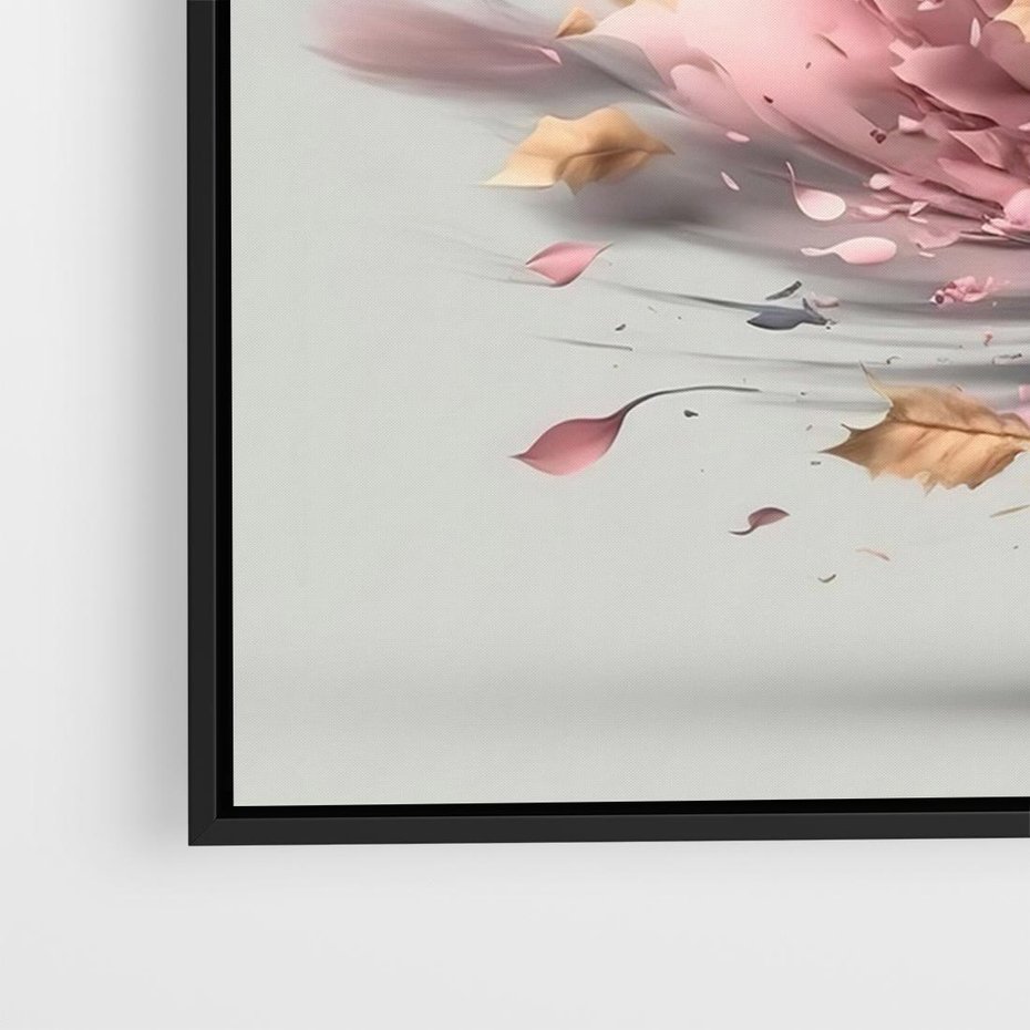 Obraz w ramie 100x70 - Kwiatowy Wir - nowoczesna grafika komputerowa, wir z kwiatów - rama czarna