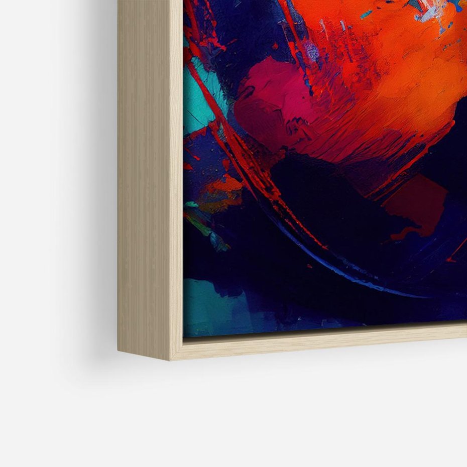 Obraz w ramie 70x50 - Abstrakcyjne wizje czasu - żywe radosne kolory, plamy kolory - rama drewno