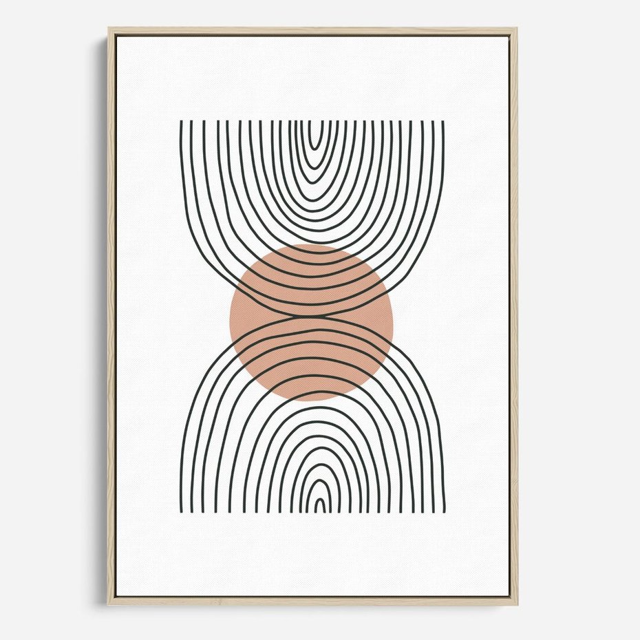Obraz w ramie 80x120 - Przenikające Widzenia - półkola, koło - rama drewno