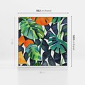 Obraz w ramie 50x50 - Tropikalne Pragnienia - akwarela, liście tropikalne - rama biała