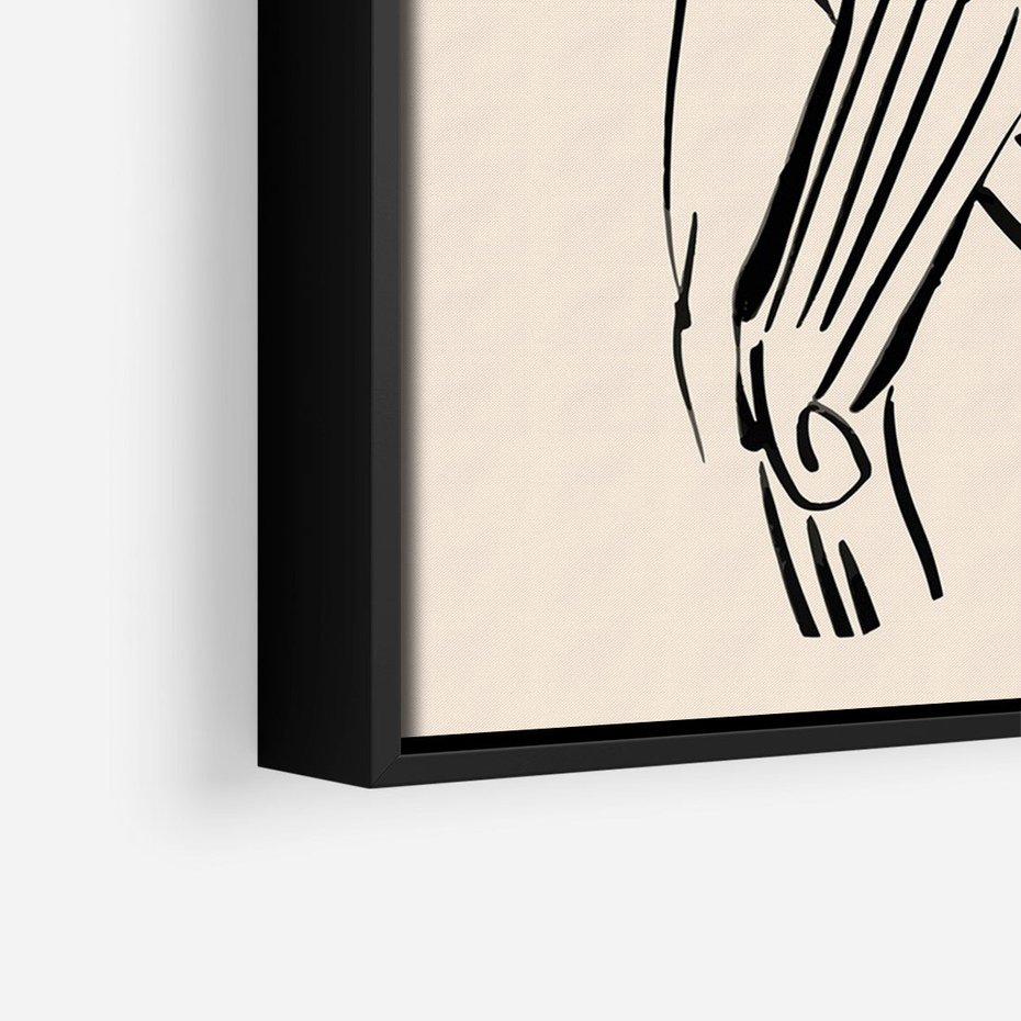 Obraz w ramie 70x100 - Eksploracja Wizualna - szkic, czarno biały - rama czarna