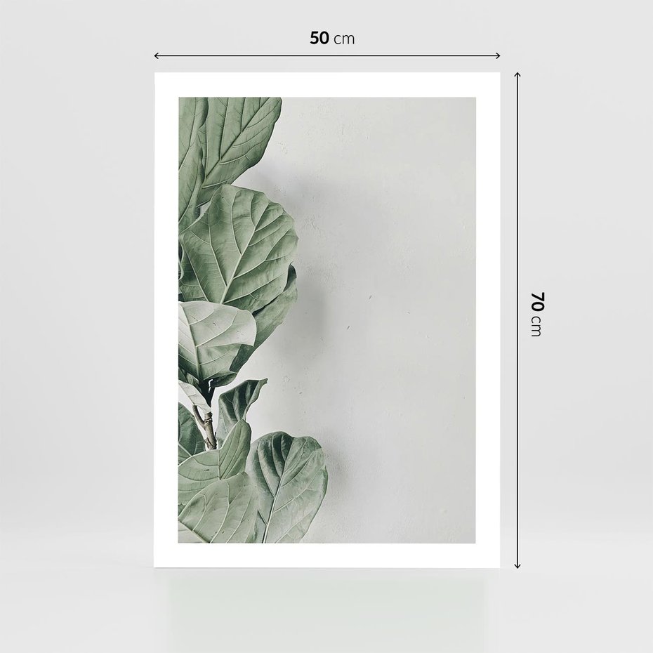 Plakat bez ramy 50x70 - Minimalistyczna Harmonia: Zieleń Liści - zieone liście, kompozycja