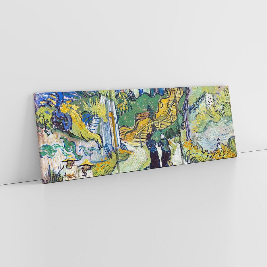 Obraz na płótnie 90x30 - "Schody w Auvers" (1890) Vincent van Gogh - Reprodukcja - reprodukcja, obraz na płótnie