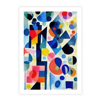 Plakat bez ramy 50x70 - Księga Akwarelowych Przeniknięć - abstrakcyjny obraz, różne kolorowe kształty