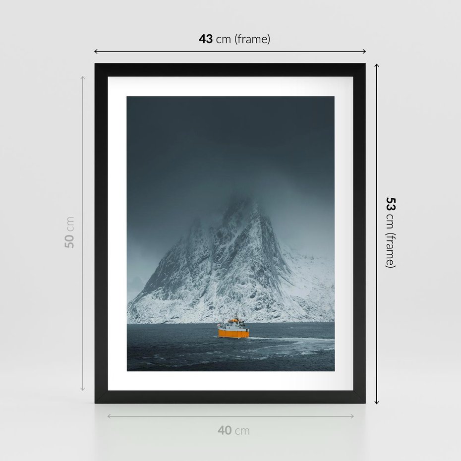Plakat w ramie 40x50 - Skandynawski pejzaż - skadynawski, pejzaż - rama czarna