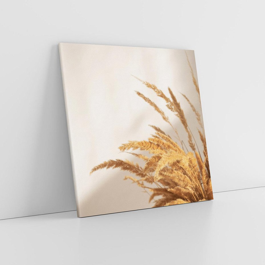 Obraz na płótnie 60x60 - Swobodne trawy boho - boho, suche