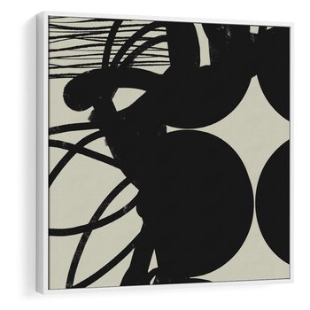 Obraz w ramie 50x50 - Modernistyczne Refleksje - abstrakcja, mroczny klimat - rama biała