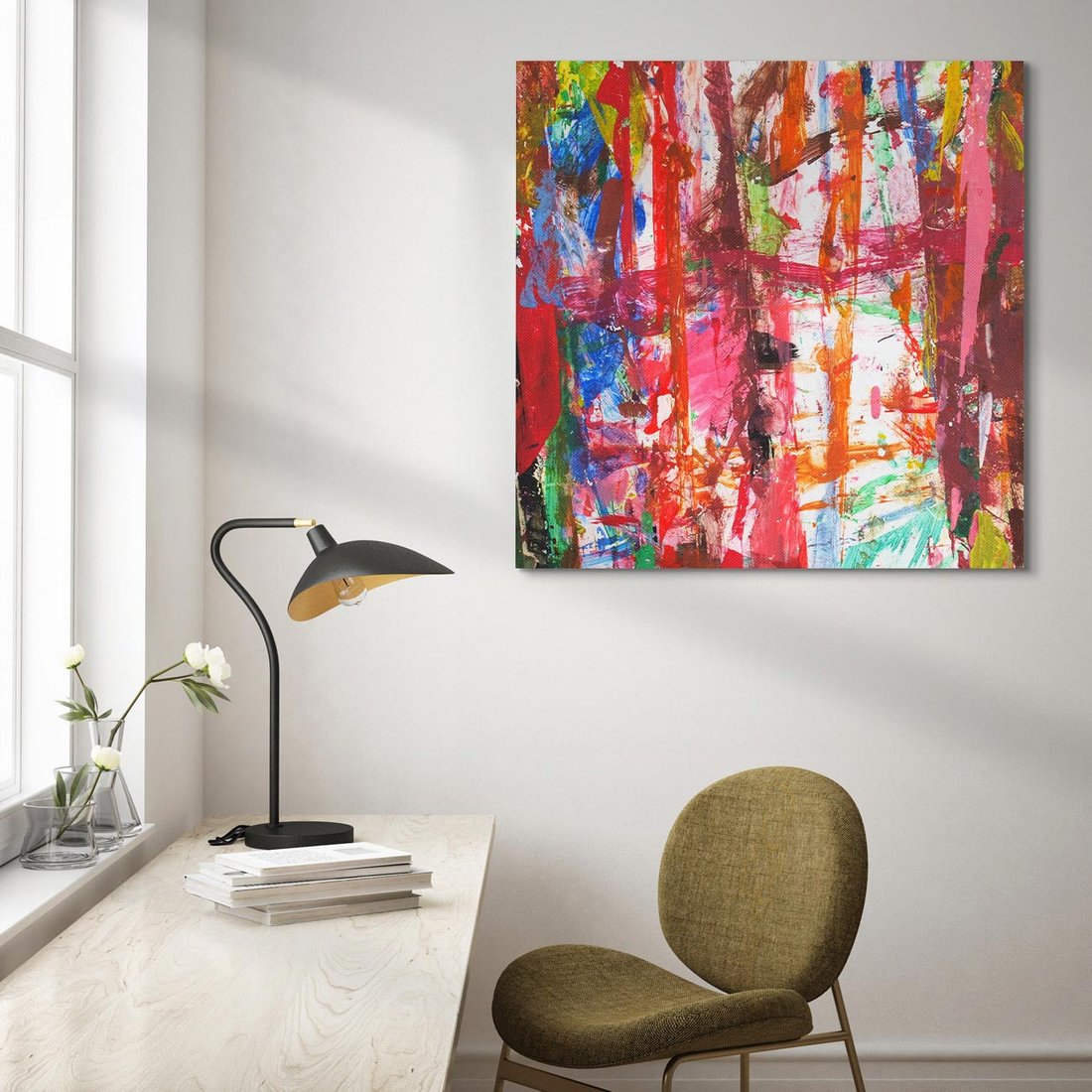 Obraz na płótnie 70x70 - Abstrakcja: wyraz emocji - abstrakcja