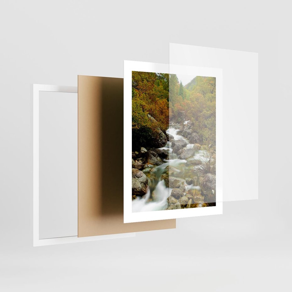 Plakat w ramie 40x50 - Śpiew Strumienia - strumień, górski - rama biała