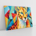 Obraz na płótnie 120x80 - Dzikie Piękno - abstrakcyjny portret geparda, intensywne kolory