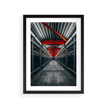 Plakat w ramie 50x70 - Nieskończoność Przestrzeni - korytarz, perspektywa - rama czarna