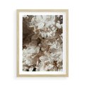 Plakat w ramie 50x70 - Płatki w Detalu - białe kwiaty, zbliżenie - rama drewno