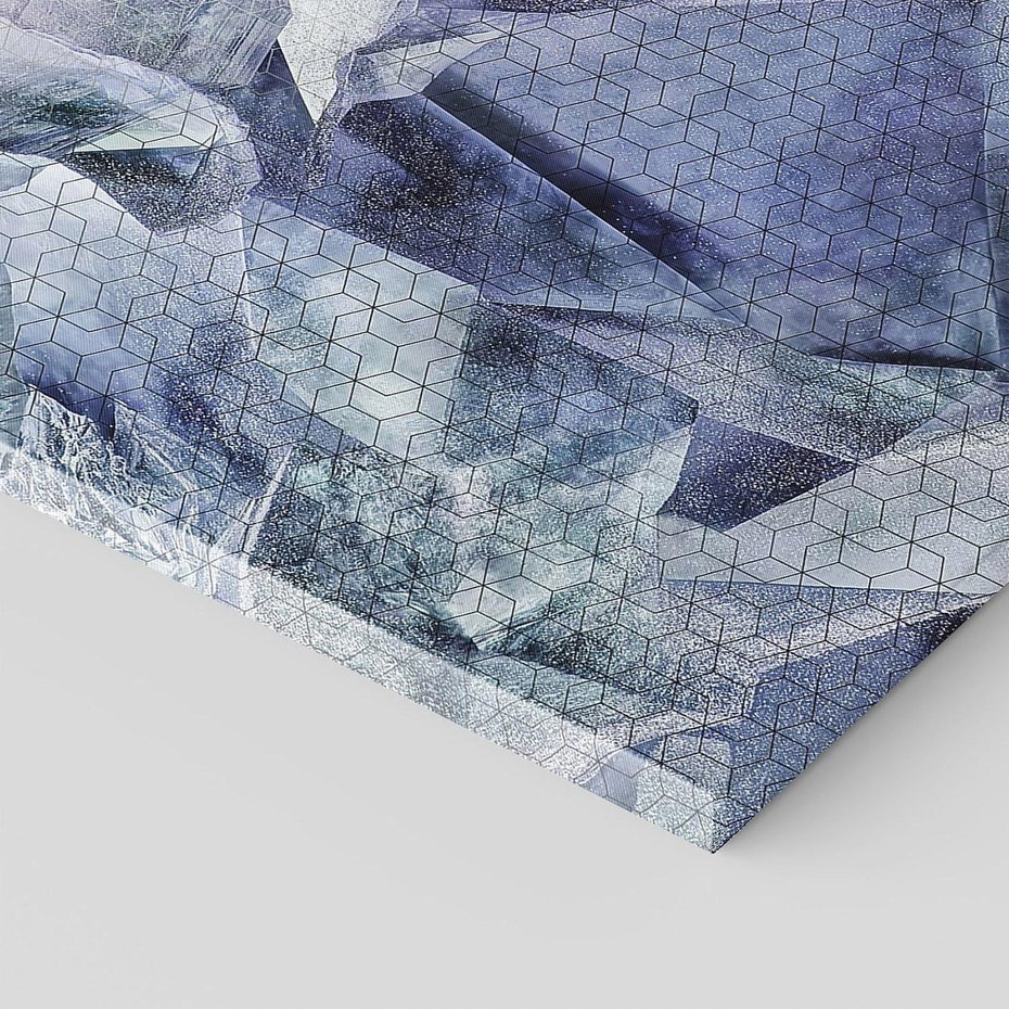 Obraz na płótnie 60x60 - Melodia mgieł i marzeń - abstrakcja w kolorze granatu, przypominająca górę lodową