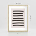 Plakat w ramie 30x40 - Strukturalna Rewolucja Form - minimalizm, czarne pasy - rama drewno