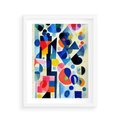 Plakat w ramie 40x50 - Księga Akwarelowych Przeniknięć - abstrakcyjny obraz, różne kolorowe kształty - rama biała