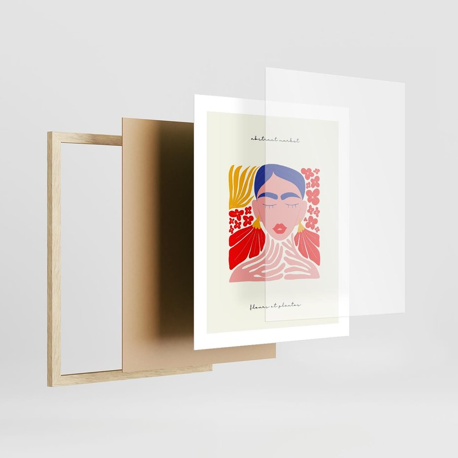 Plakat w ramie 40x50 - Bezgraniczne Rytmy - kobieta, sztuka abstrakcyjna - rama drewno