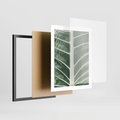 Plakat w ramie 40x50 - Zielone Wielkości: Zbliżenie Liścia - zbliżenie duz liść, jasna zieleń - rama czarna