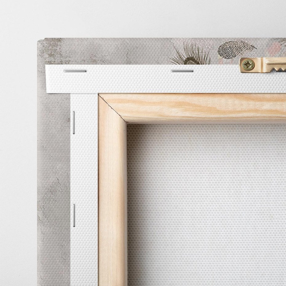 Obraz na płótnie 80x120 - Sploty losu na płótnie - kompozycja boho piór, indiańskie pióra