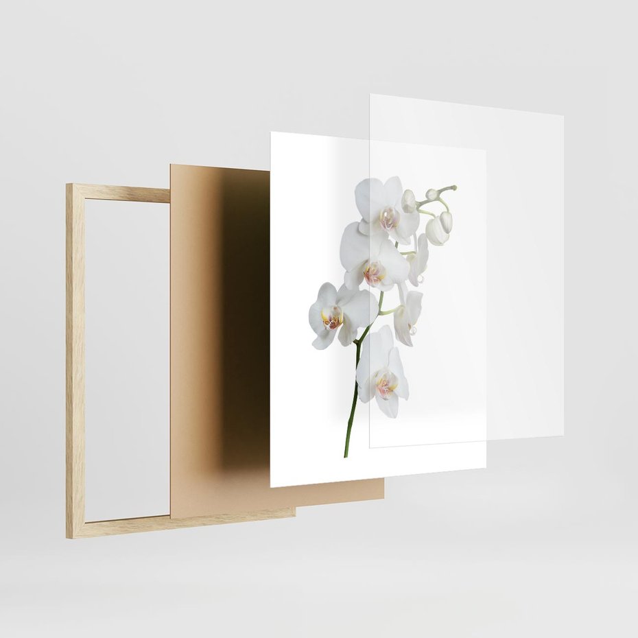 Plakat w ramie 40x50 - Ekskluzywny Relaks - storczyk, spa - rama drewno