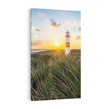 Obraz na płótnie 50x70 - Magia latarni przy zachodzie - latarnia, zachód