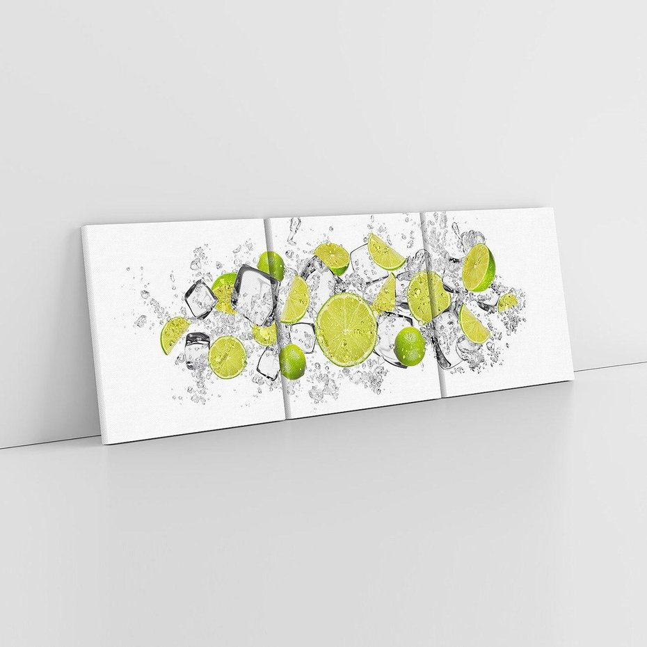 Obraz na płótnie 150x50 - Rześkość i smak - limonki, lód