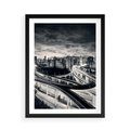Plakat w ramie 50x70 - Miejska Symfonia - miasto, nocą - rama czarna